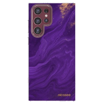 Picasee silikonska prozirna maskica za Samsung Galaxy S22 Ultra 5G - Purple