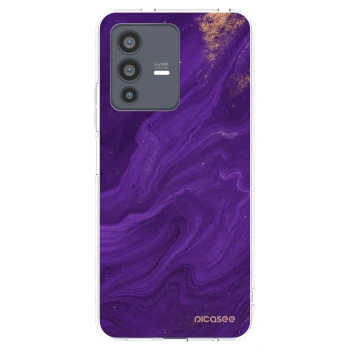 Picasee silikonska prozirna maskica za Vivo V23 5G - Purple
