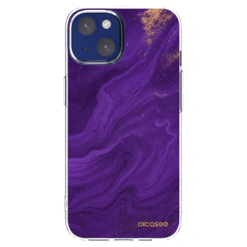 Picasee silikonska prozirna maskica za Apple iPhone 14 - Purple
