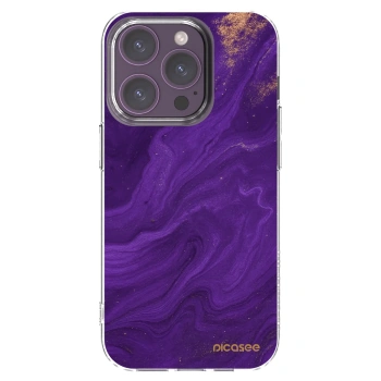 Picasee silikonska prozirna maskica za Apple iPhone 14 Pro - Purple