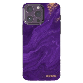 Picasee silikonska prozirna maskica za Apple iPhone 14 Pro Max - Purple