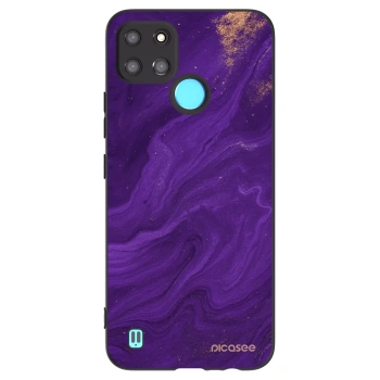 Picasee crna silikonska maskica za Realme C21Y - Purple