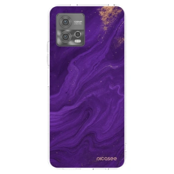 Picasee silikonska prozirna maskica za Motorola Moto G72 - Purple