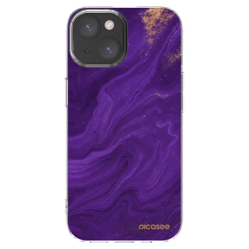 Picasee silikonska prozirna maskica za Apple iPhone 15 - Purple