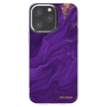 Picasee silikonska prozirna maskica za Apple iPhone 15 Pro Max - Purple