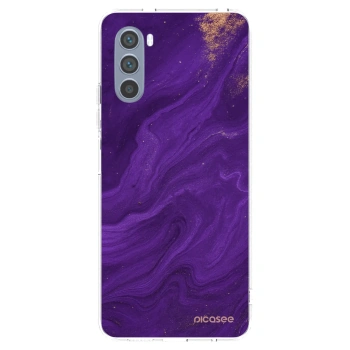 Picasee silikonska prozirna maskica za Motorola Moto G62 - Purple