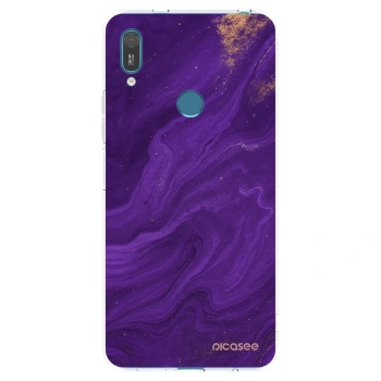 Picasee silikonska prozirna maskica za Huawei Y7 2019 - Purple