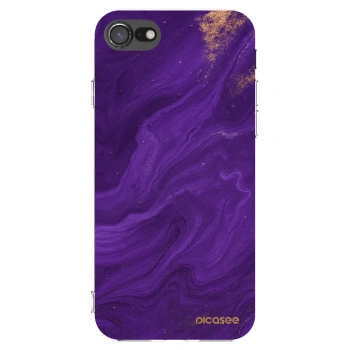 Picasee silikonska prozirna maskica za Apple iPhone SE 2020 - Purple