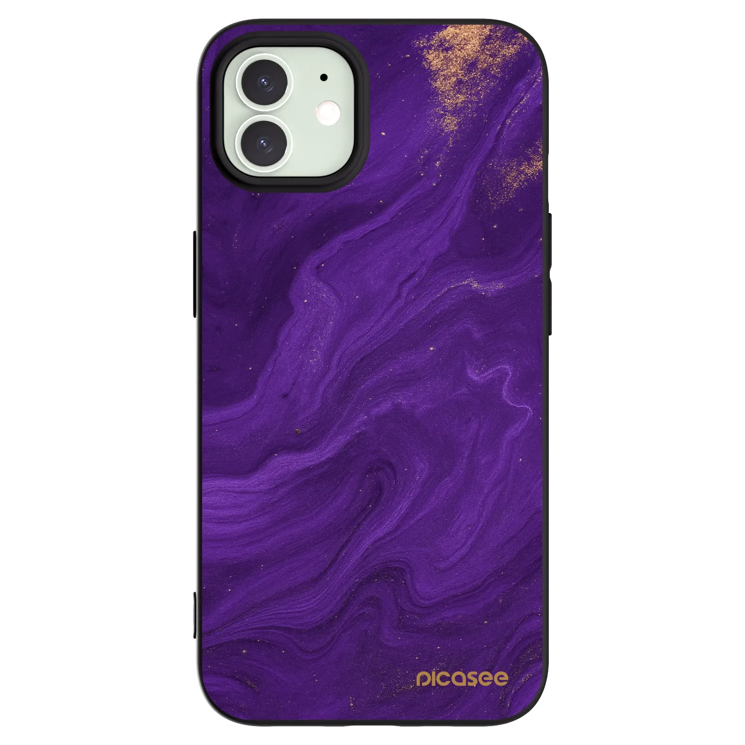 Picasee crna silikonska maskica za Apple iPhone 12 - Purple