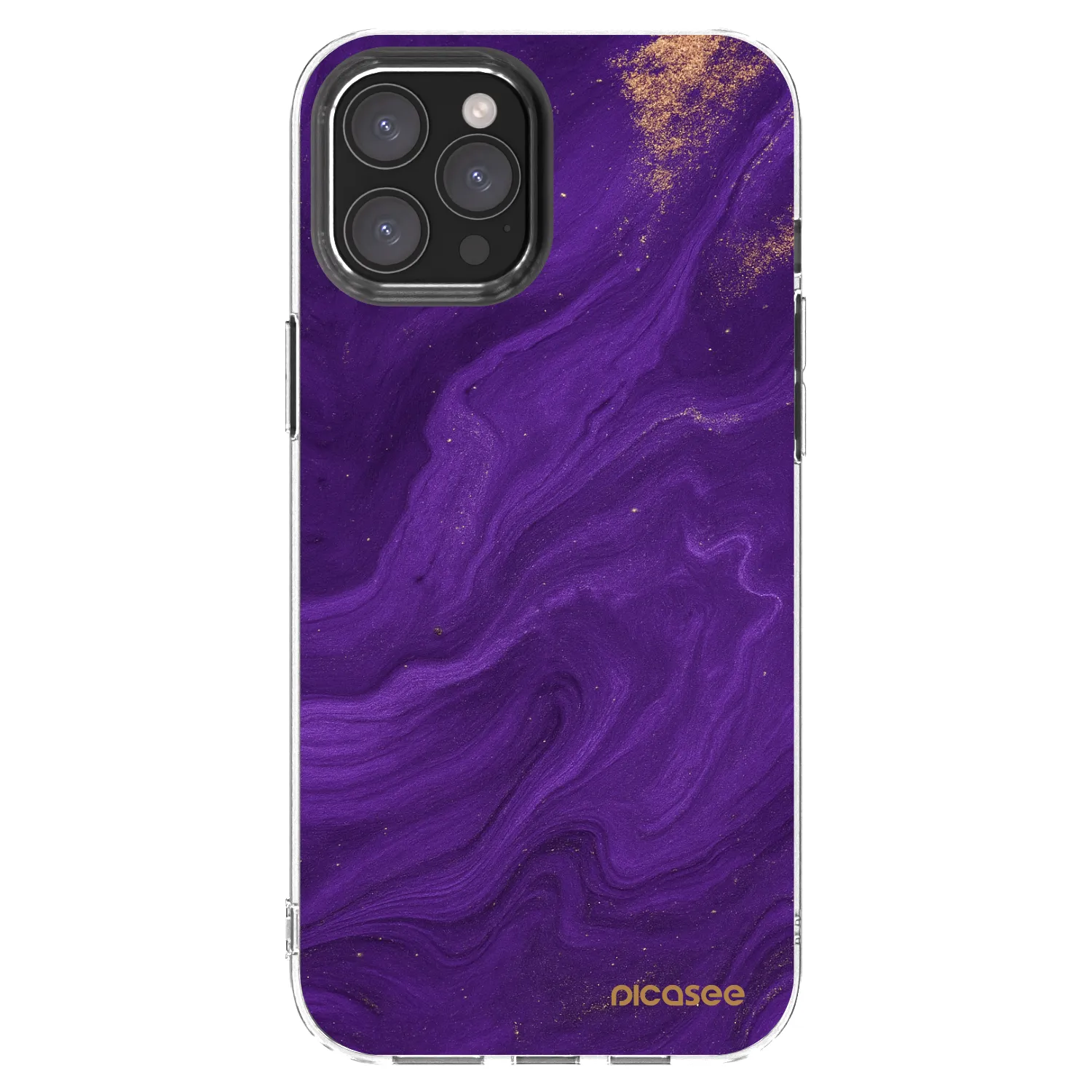 Picasee silikonska prozirna maskica za Apple iPhone 12 Pro Max - Purple