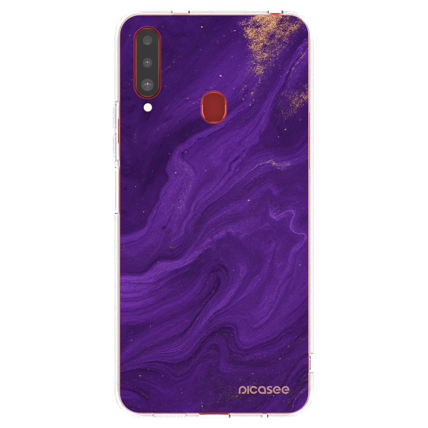 Picasee silikonska prozirna maskica za Samsung Galaxy A20s - Purple