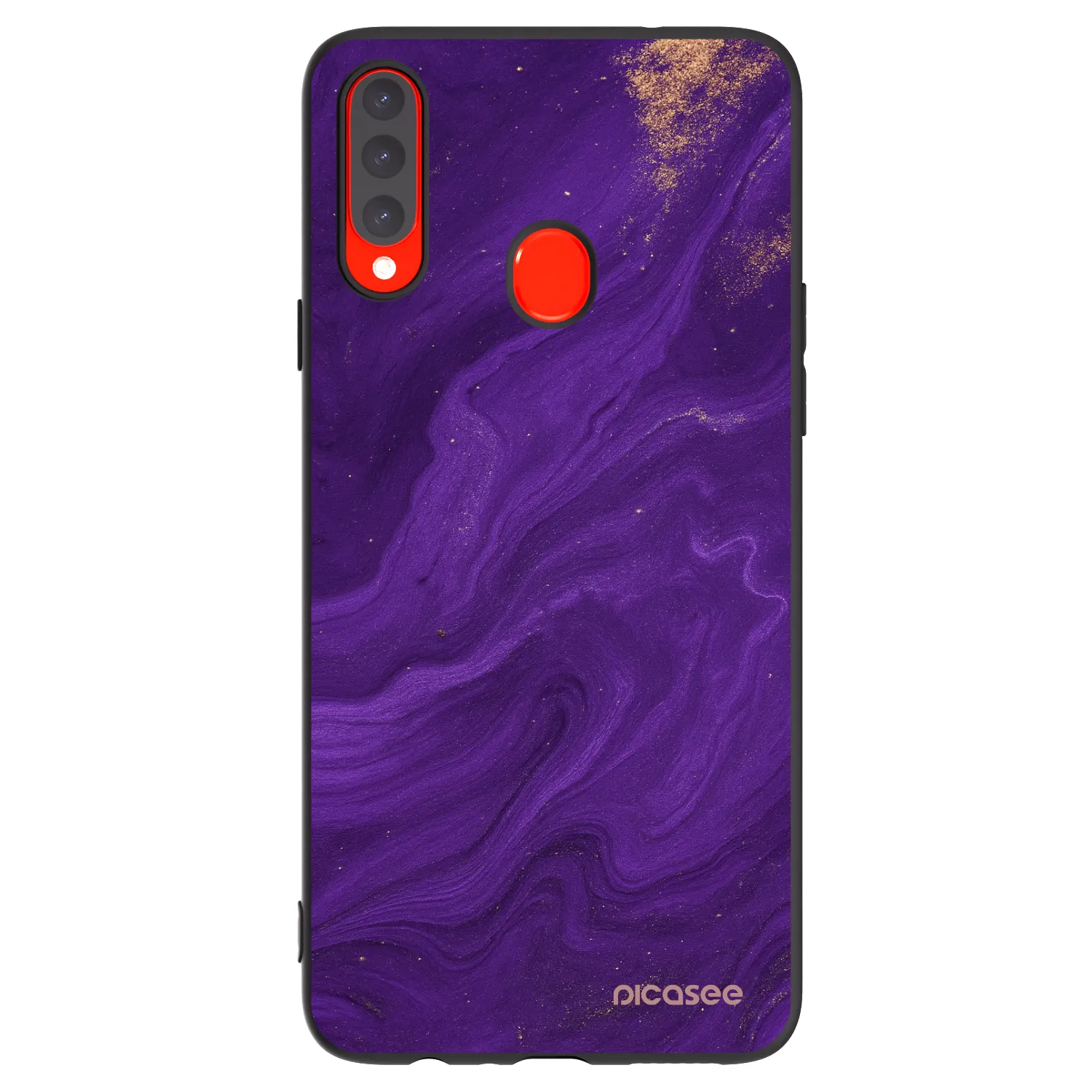 Picasee crna silikonska maskica za Samsung Galaxy A20s - Purple