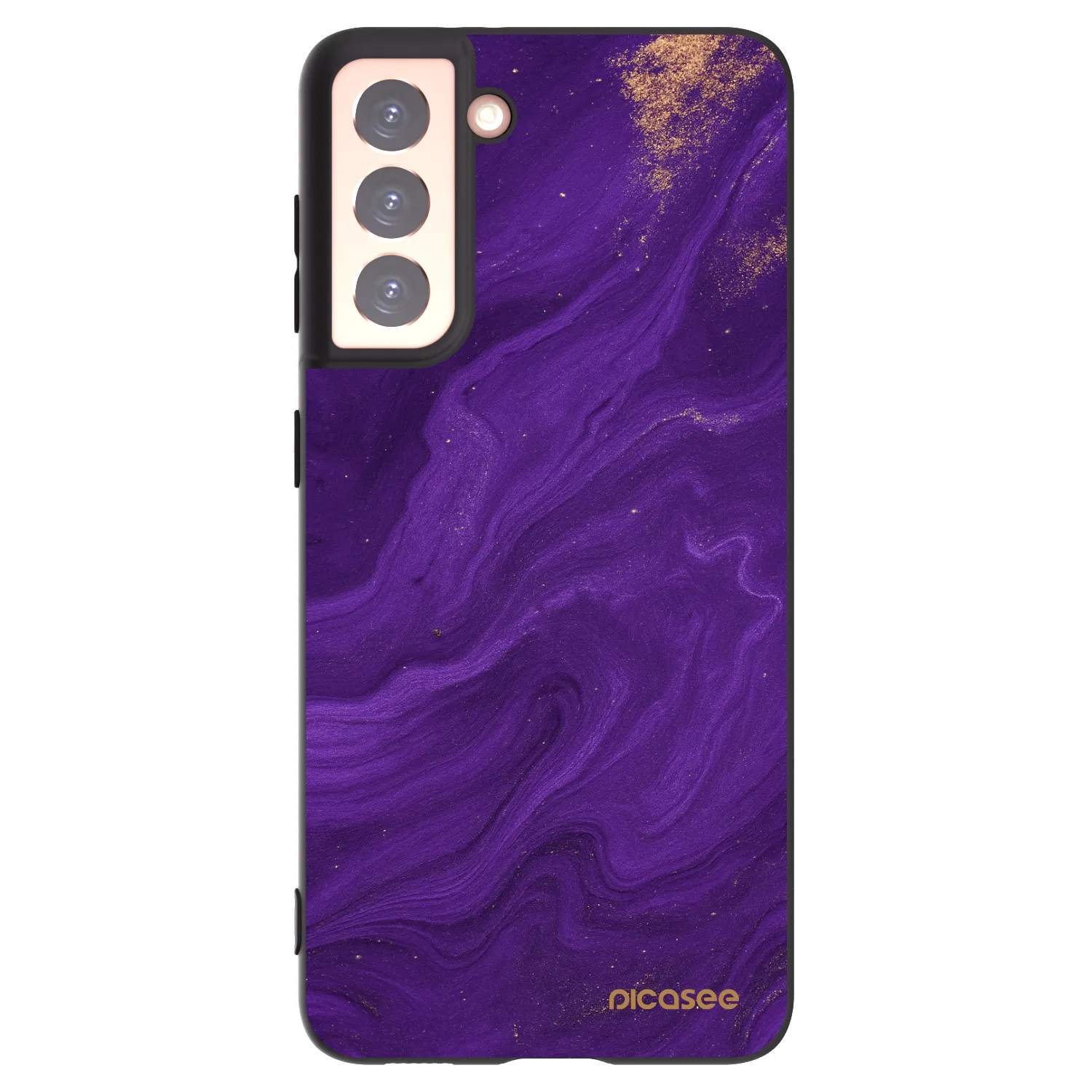 Picasee crna silikonska maskica za Samsung Galaxy S21 5G G991B - Purple