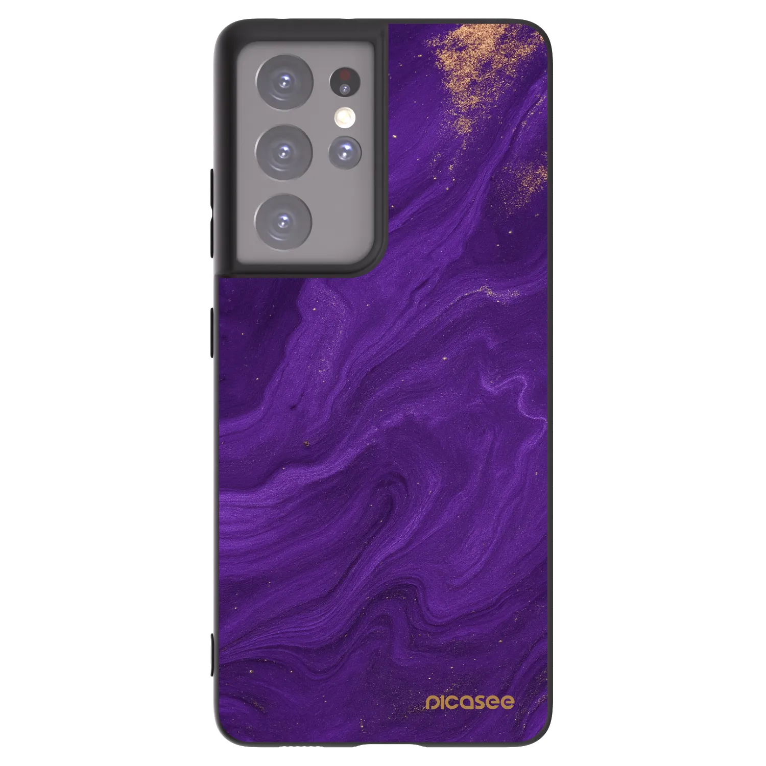 Picasee crna silikonska maskica za Samsung Galaxy S21 Ultra 5G G998B - Purple