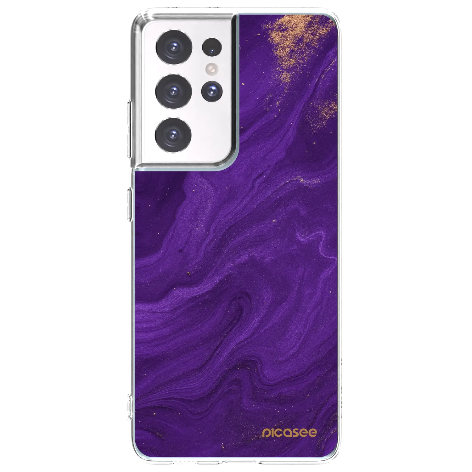 Picasee silikonska prozirna maskica za Samsung Galaxy S21 Ultra 5G G998B - Purple