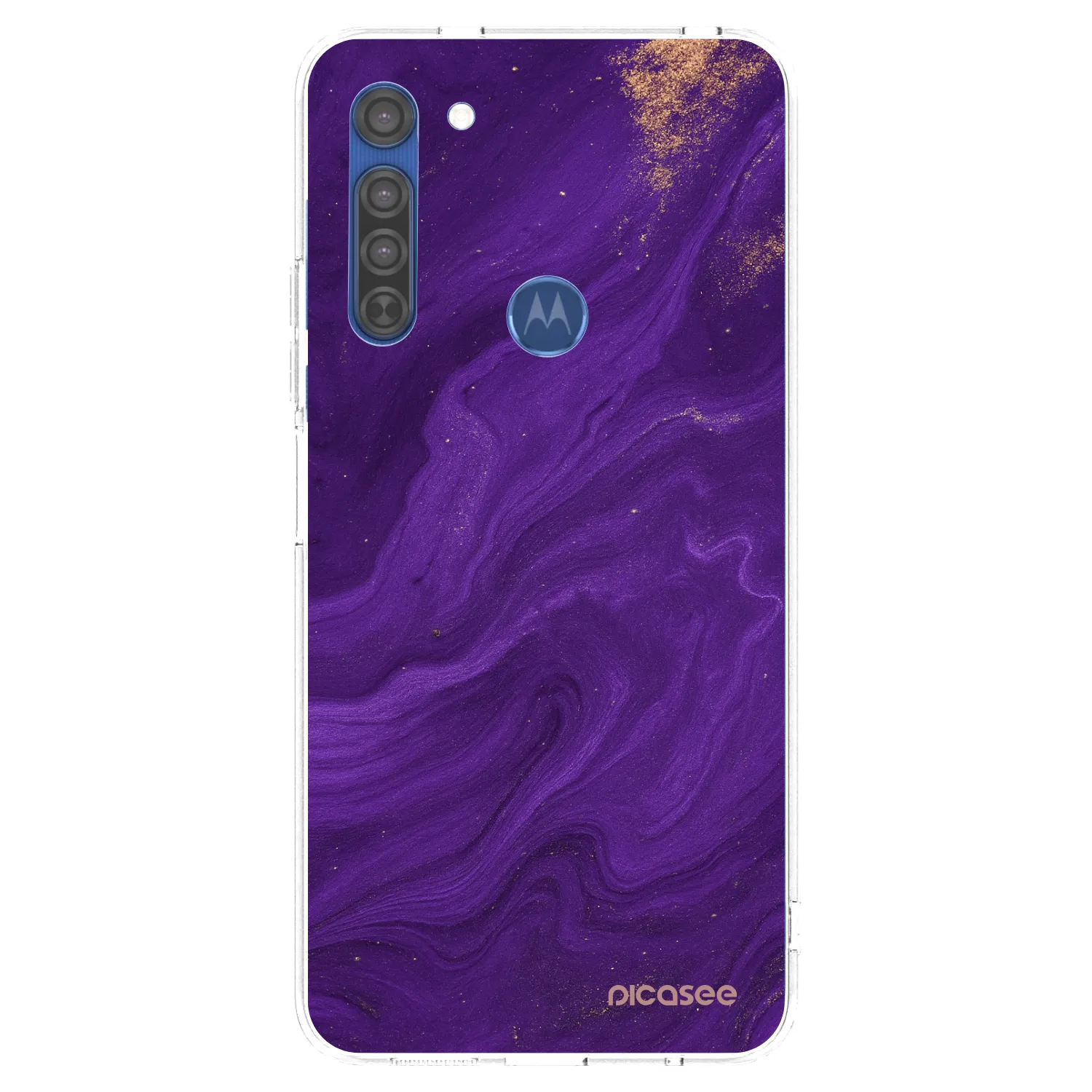 Picasee silikonska prozirna maskica za Motorola Moto G8 - Purple