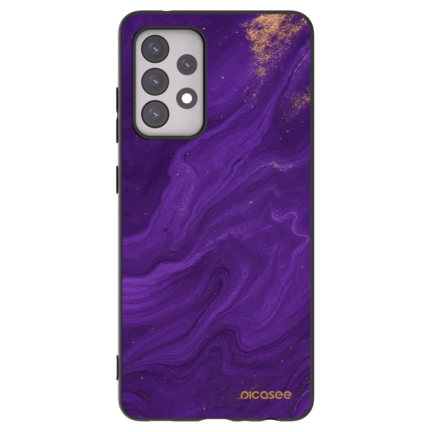 Picasee crna silikonska maskica za Samsung Galaxy A52 5G A525F - Purple