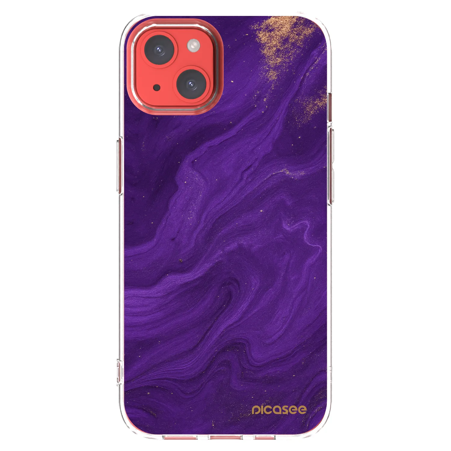 Picasee silikonska prozirna maskica za Apple iPhone 13 - Purple