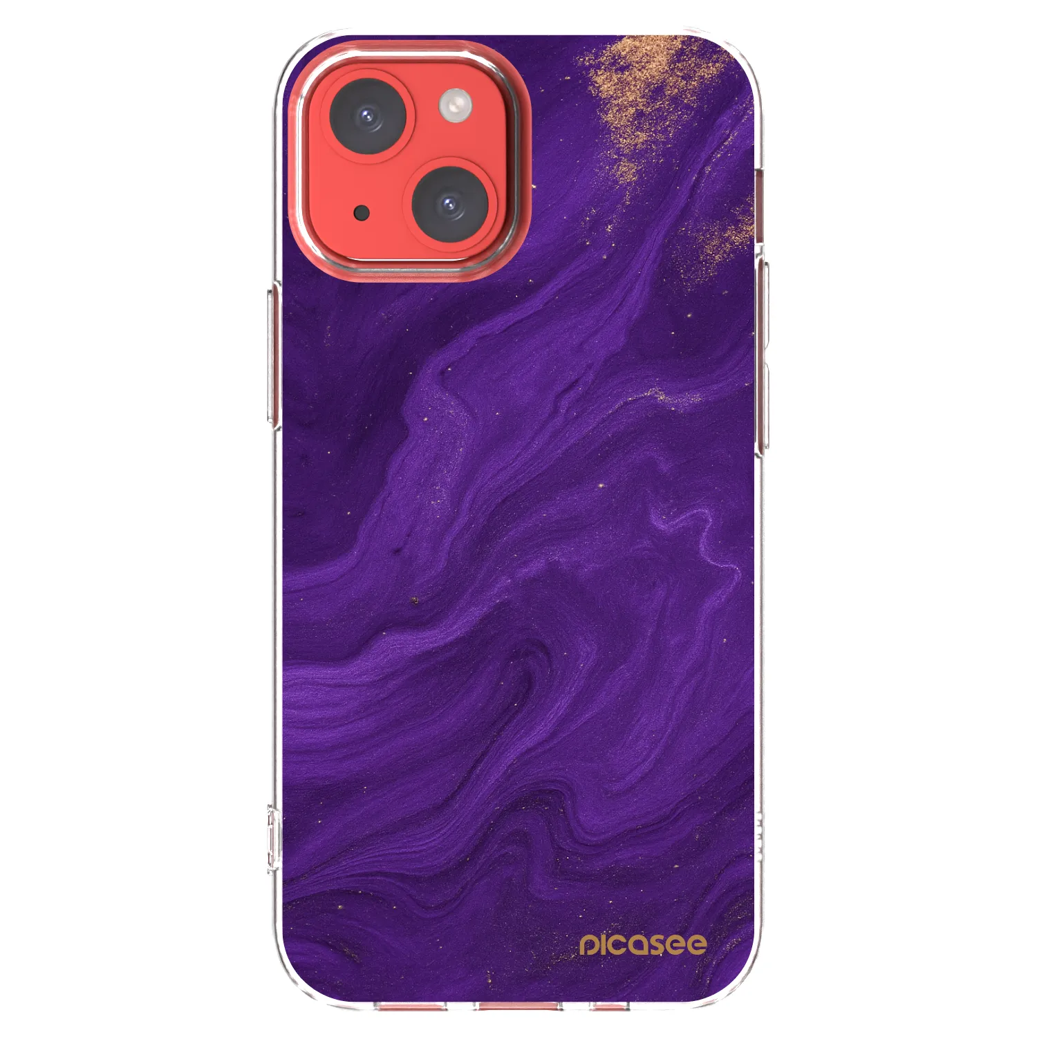 Picasee silikonska prozirna maskica za Apple iPhone 13 mini - Purple