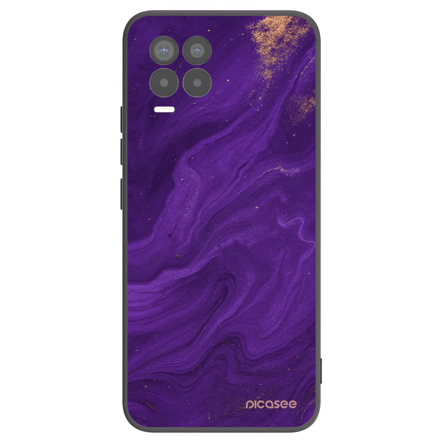 Picasee crna silikonska maskica za Realme 8 4G - Purple