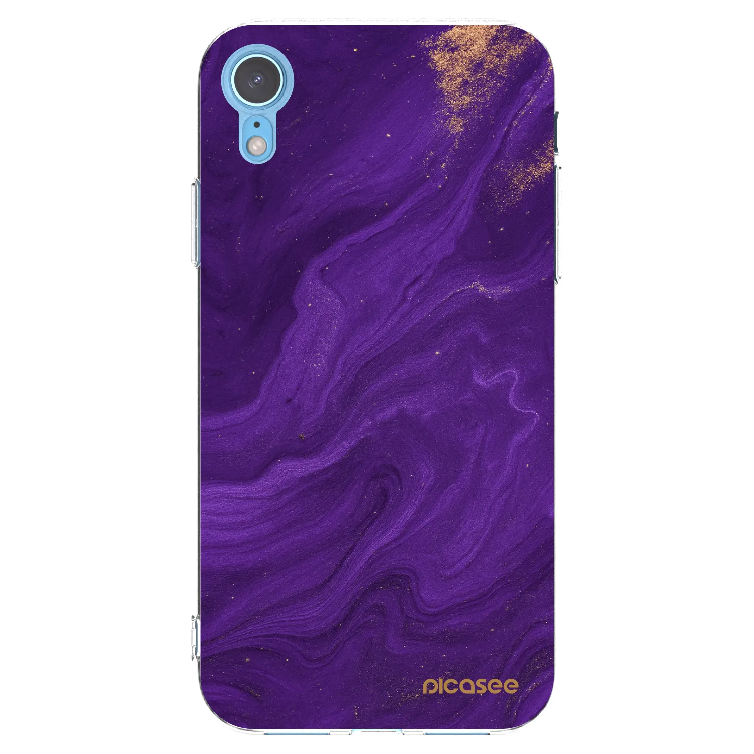 Picasee silikonska prozirna maskica za Apple iPhone XR - Purple