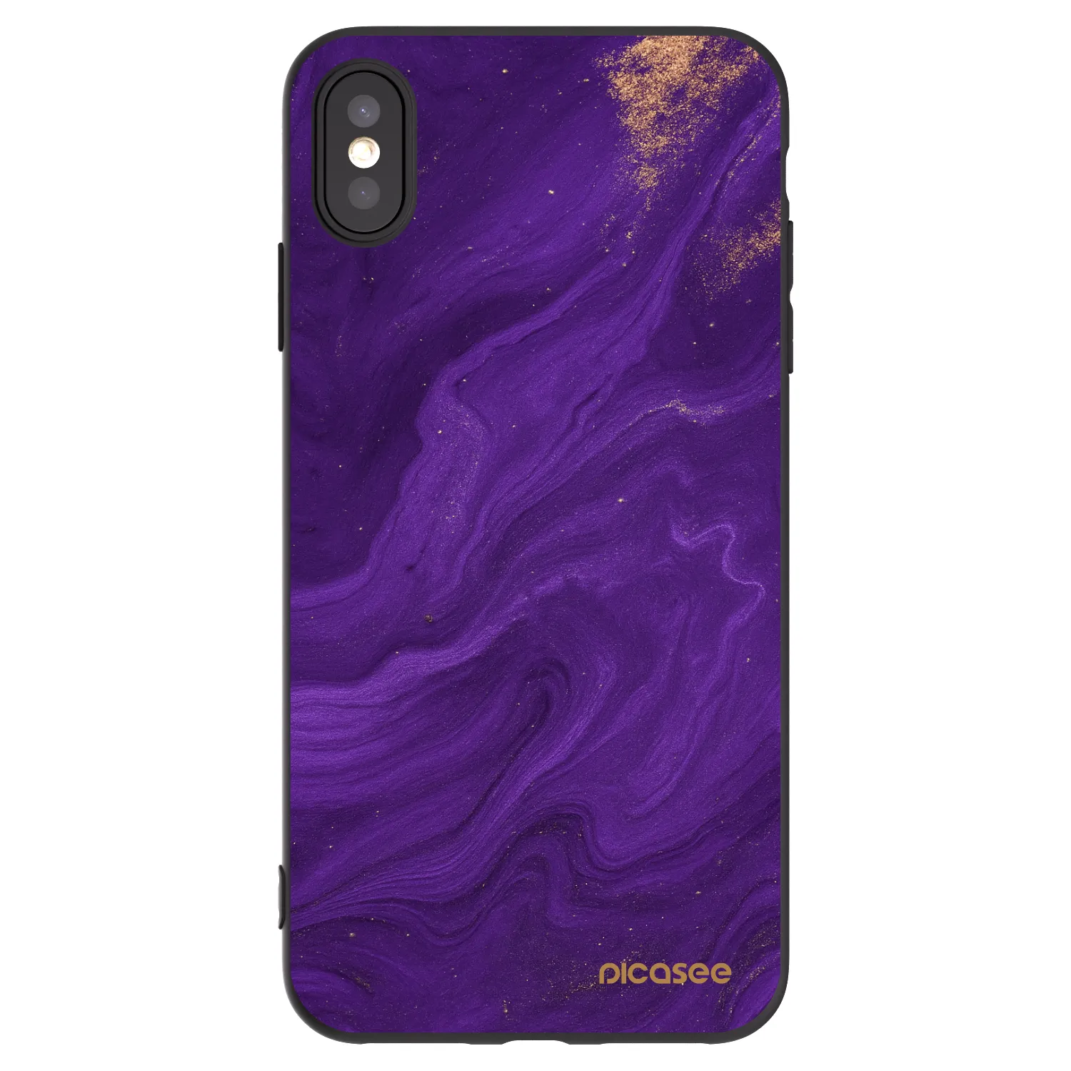 Picasee crna silikonska maskica za Apple iPhone XS Max - Purple