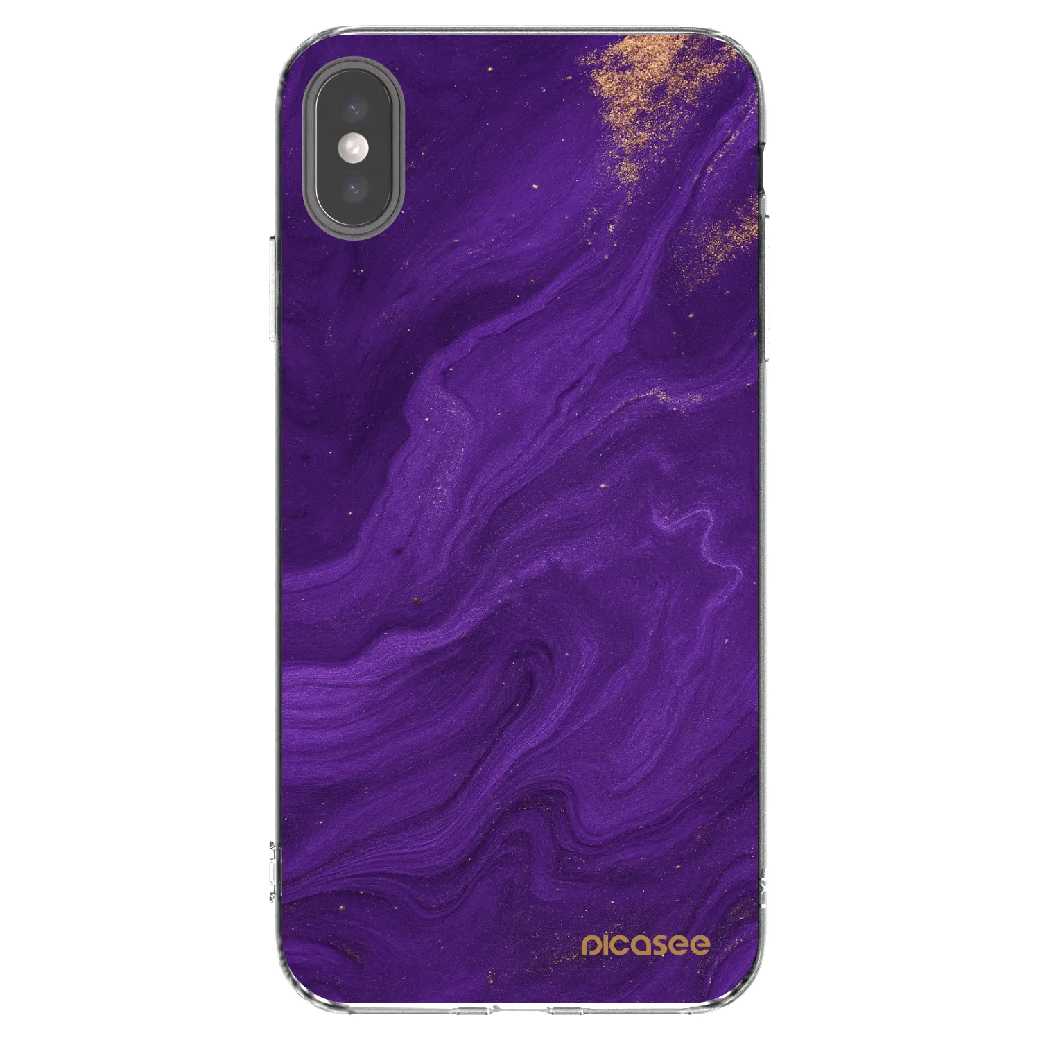 Picasee silikonska prozirna maskica za Apple iPhone XS Max - Purple