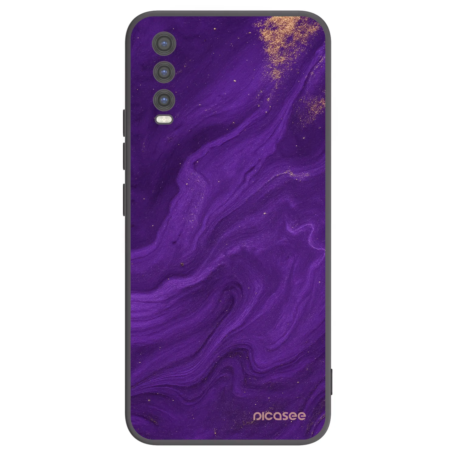 Picasee crna silikonska maskica za Vivo Y20s - Purple