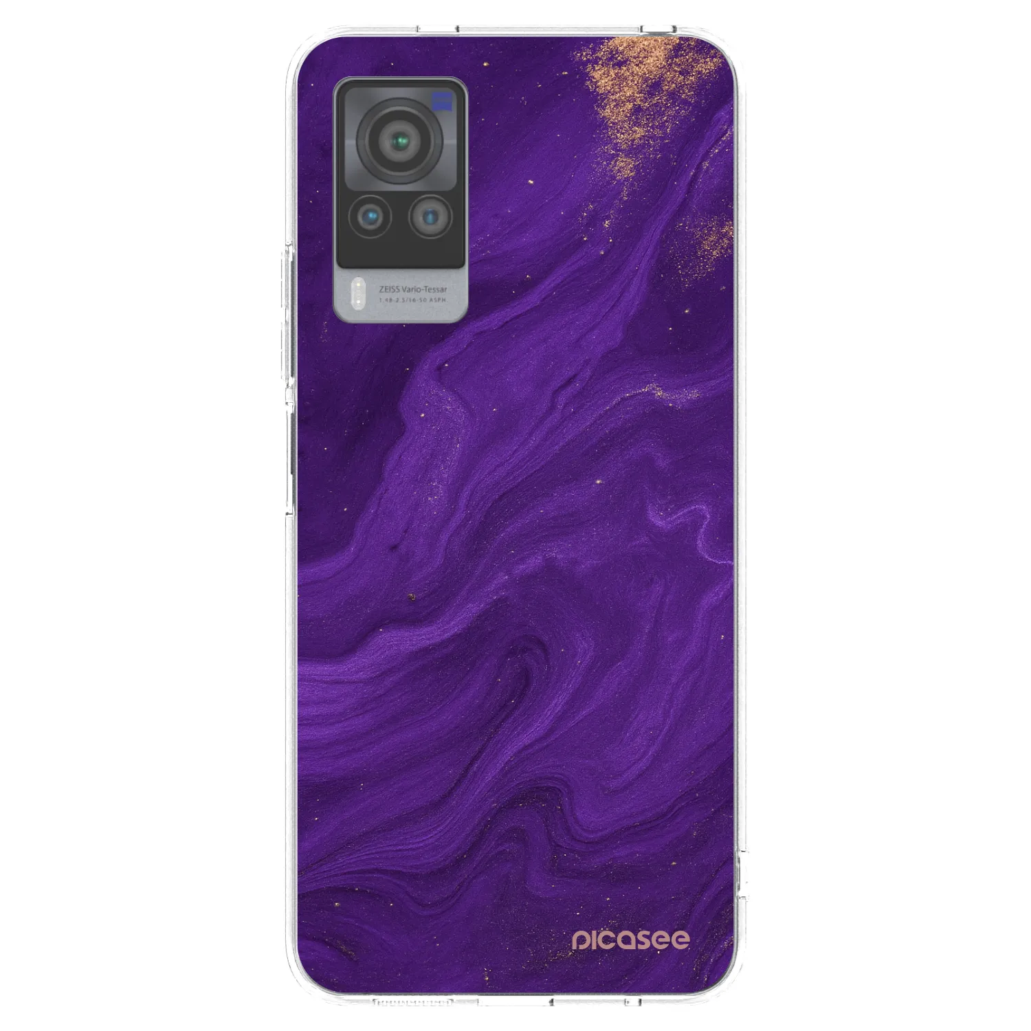 Picasee silikonska prozirna maskica za Vivo X60 Pro 5G - Purple