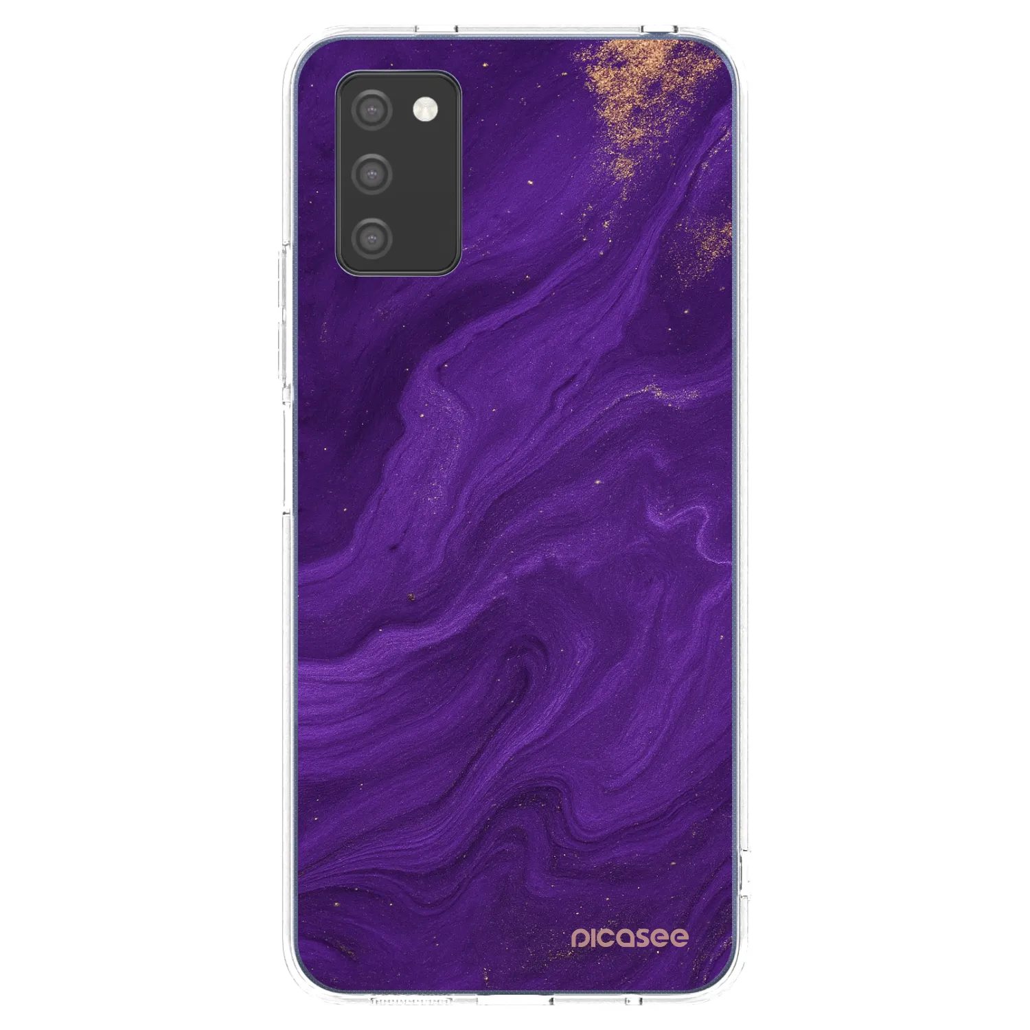 Picasee silikonska prozirna maskica za Samsung Galaxy A03s A037G - Purple