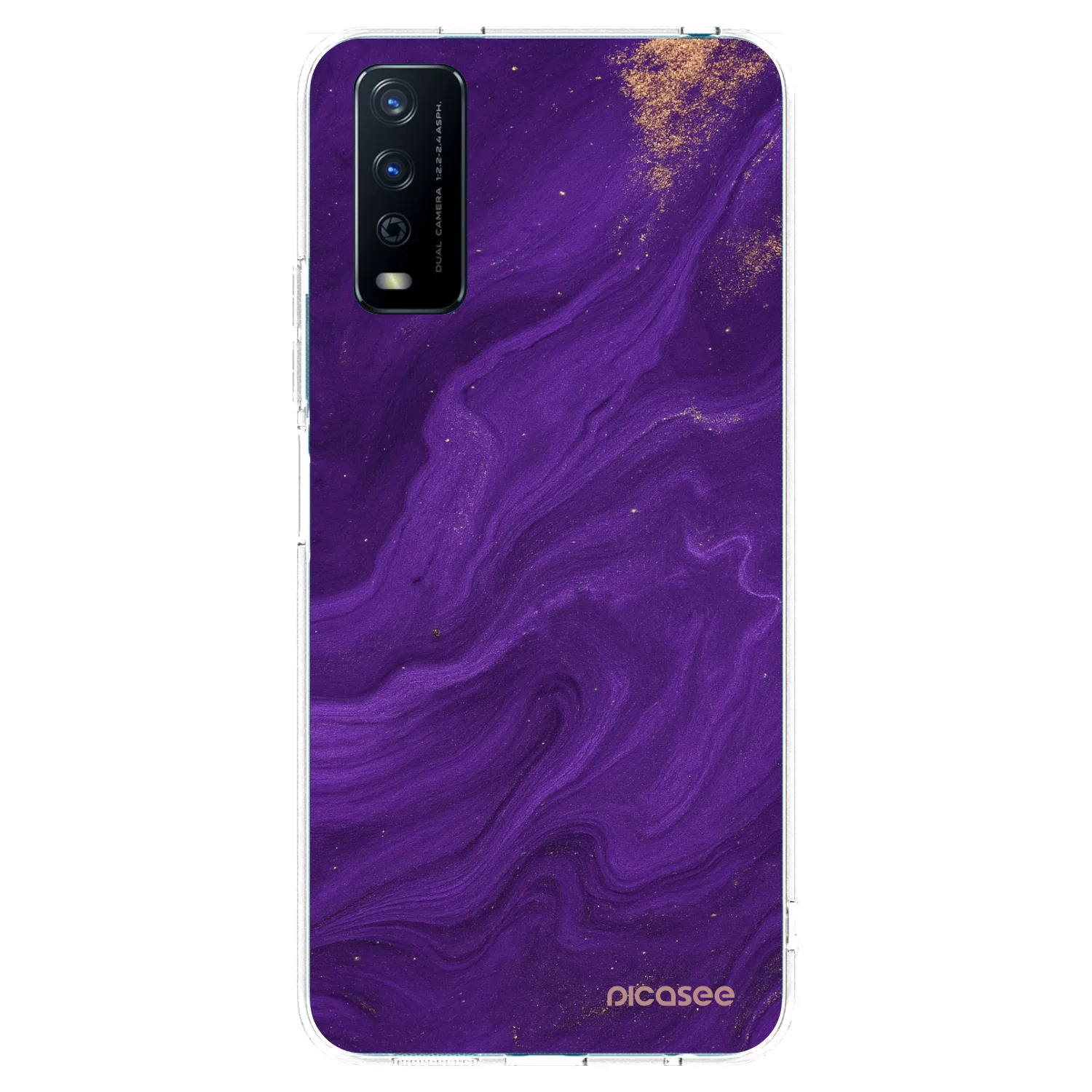 Picasee silikonska prozirna maskica za Vivo Y11s - Purple