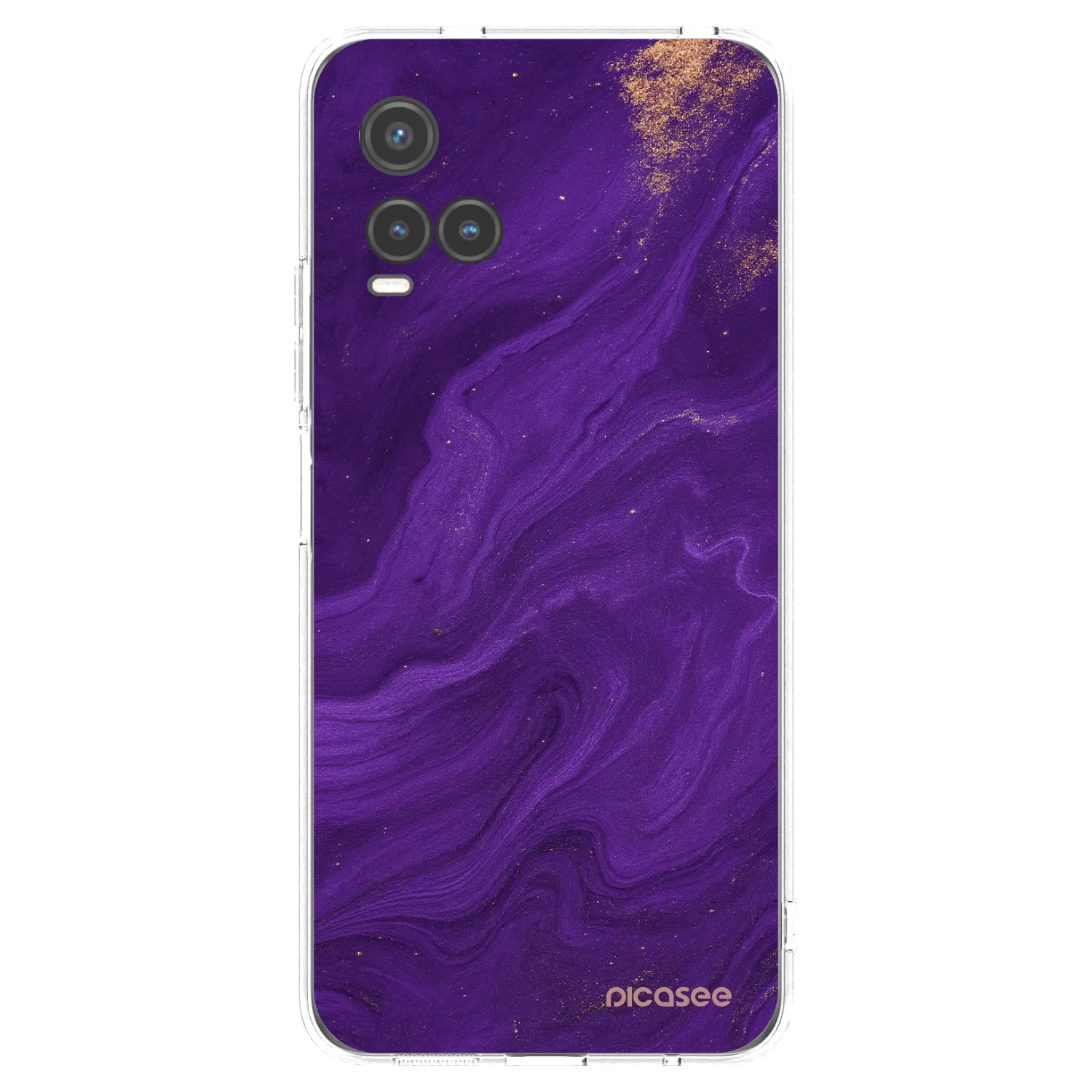 Picasee silikonska prozirna maskica za Vivo Y33s - Purple