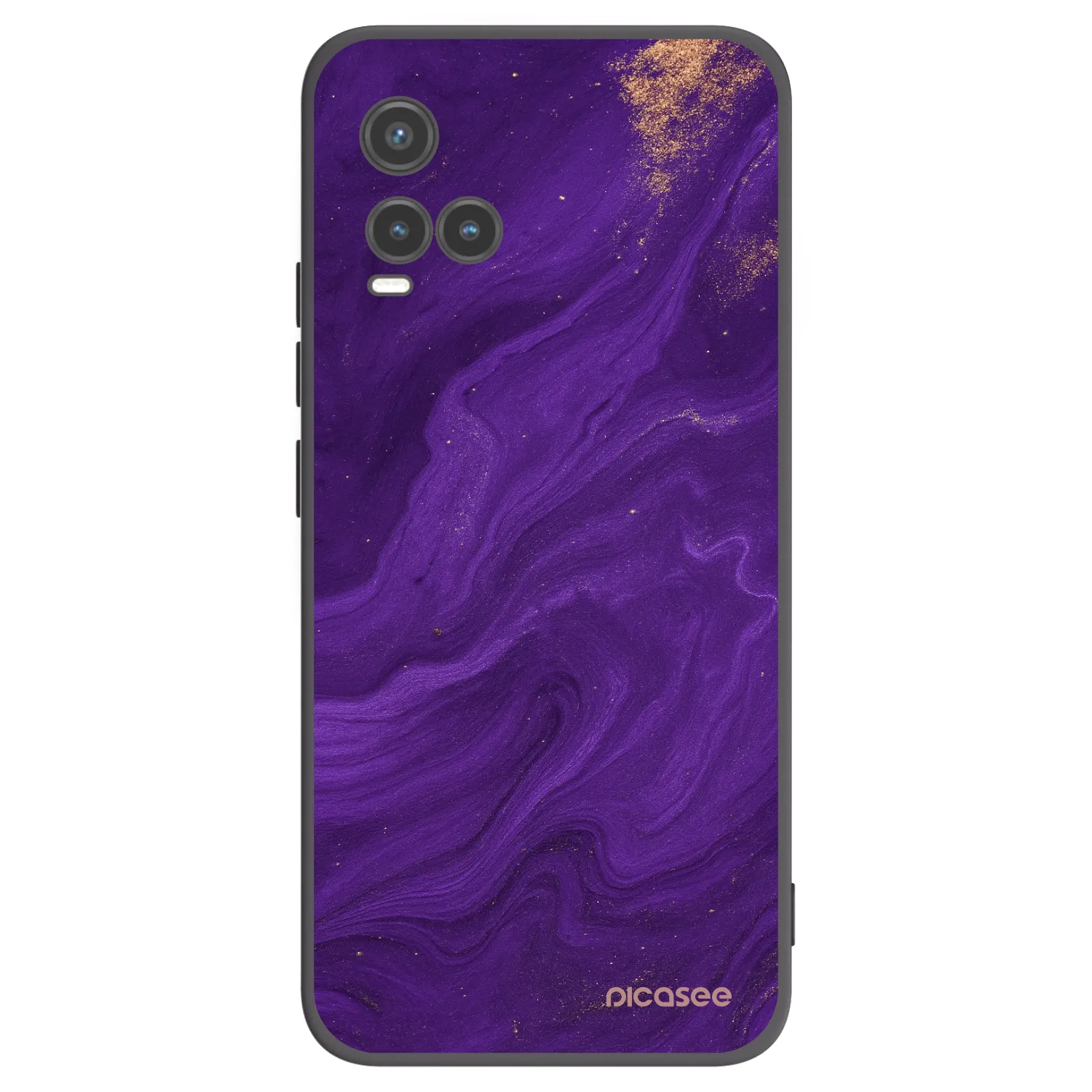 Picasee crna silikonska maskica za Vivo Y33s - Purple