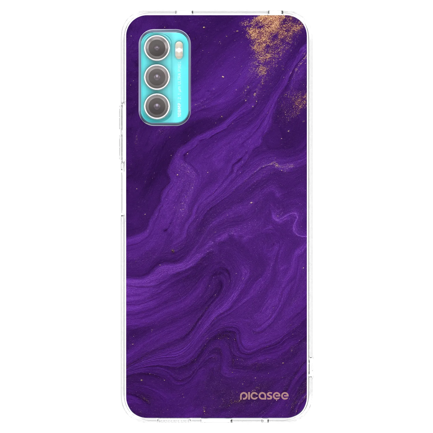 Picasee silikonska prozirna maskica za Motorola Moto G60 - Purple