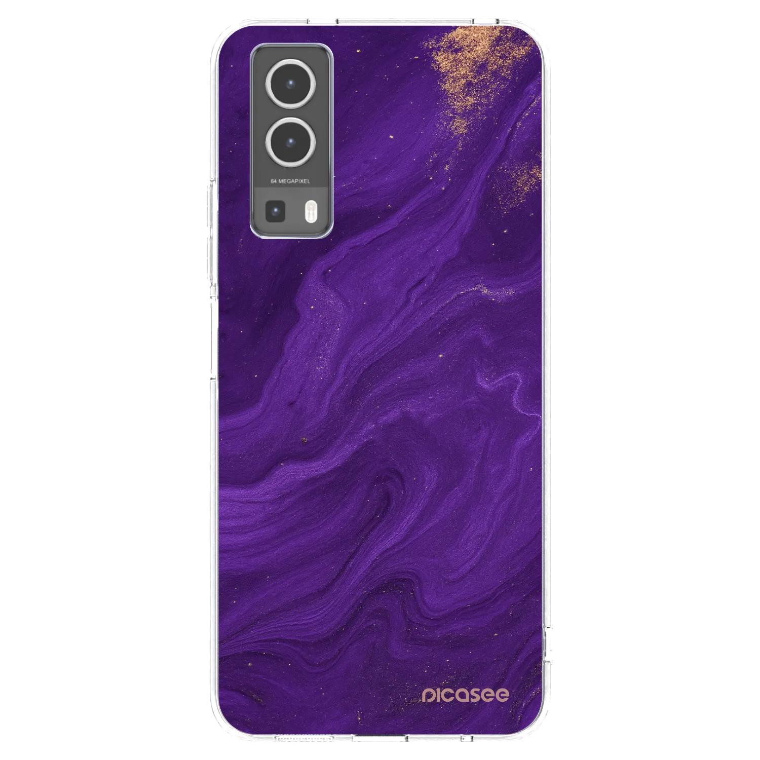 Picasee silikonska prozirna maskica za Vivo Y72 5G - Purple