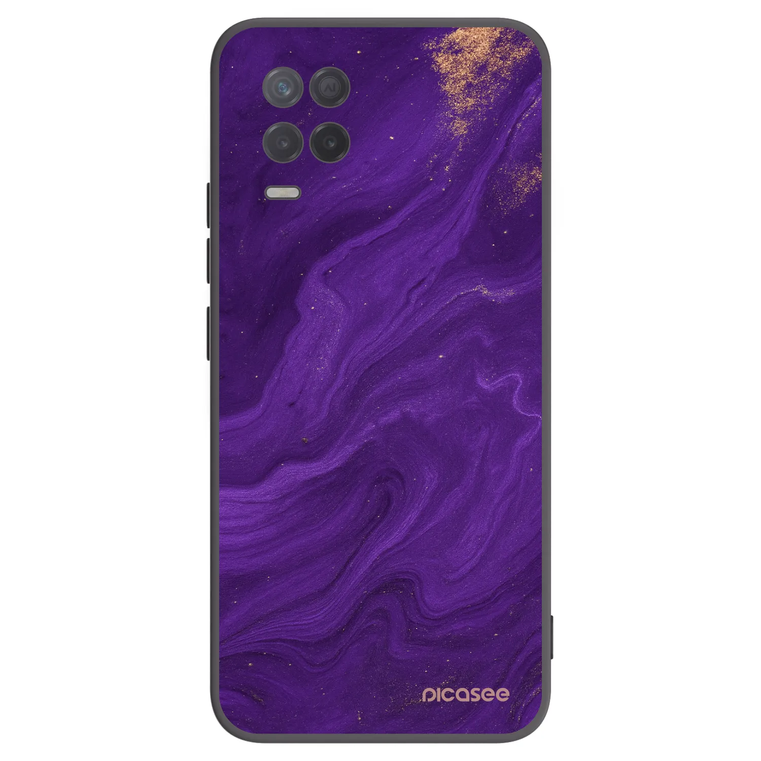 Picasee crna silikonska maskica za Realme 8 5G - Purple