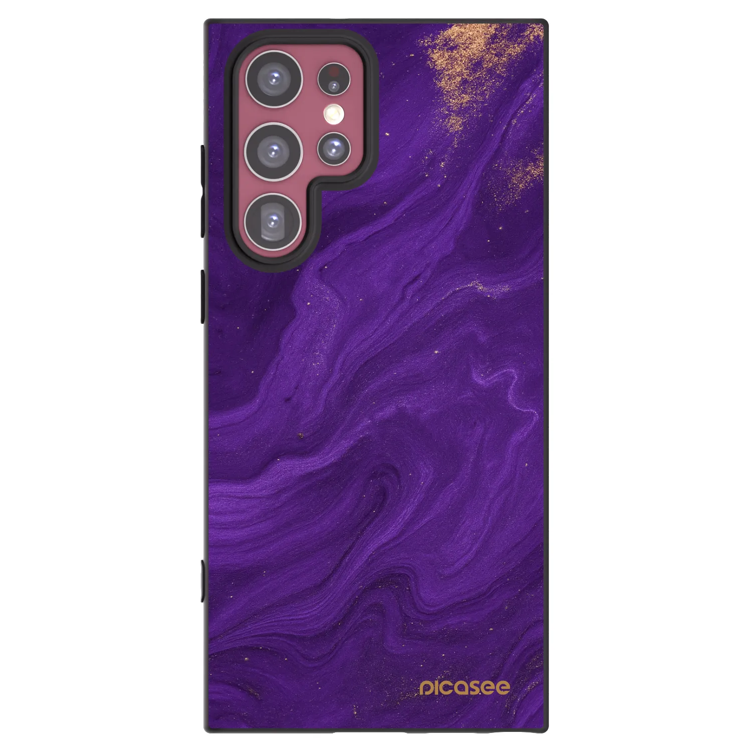 Picasee crna silikonska maskica za Samsung Galaxy S22 Ultra 5G - Purple