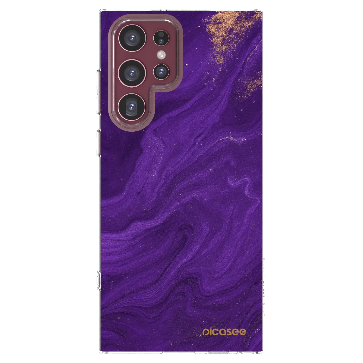 Picasee silikonska prozirna maskica za Samsung Galaxy S22 Ultra 5G - Purple