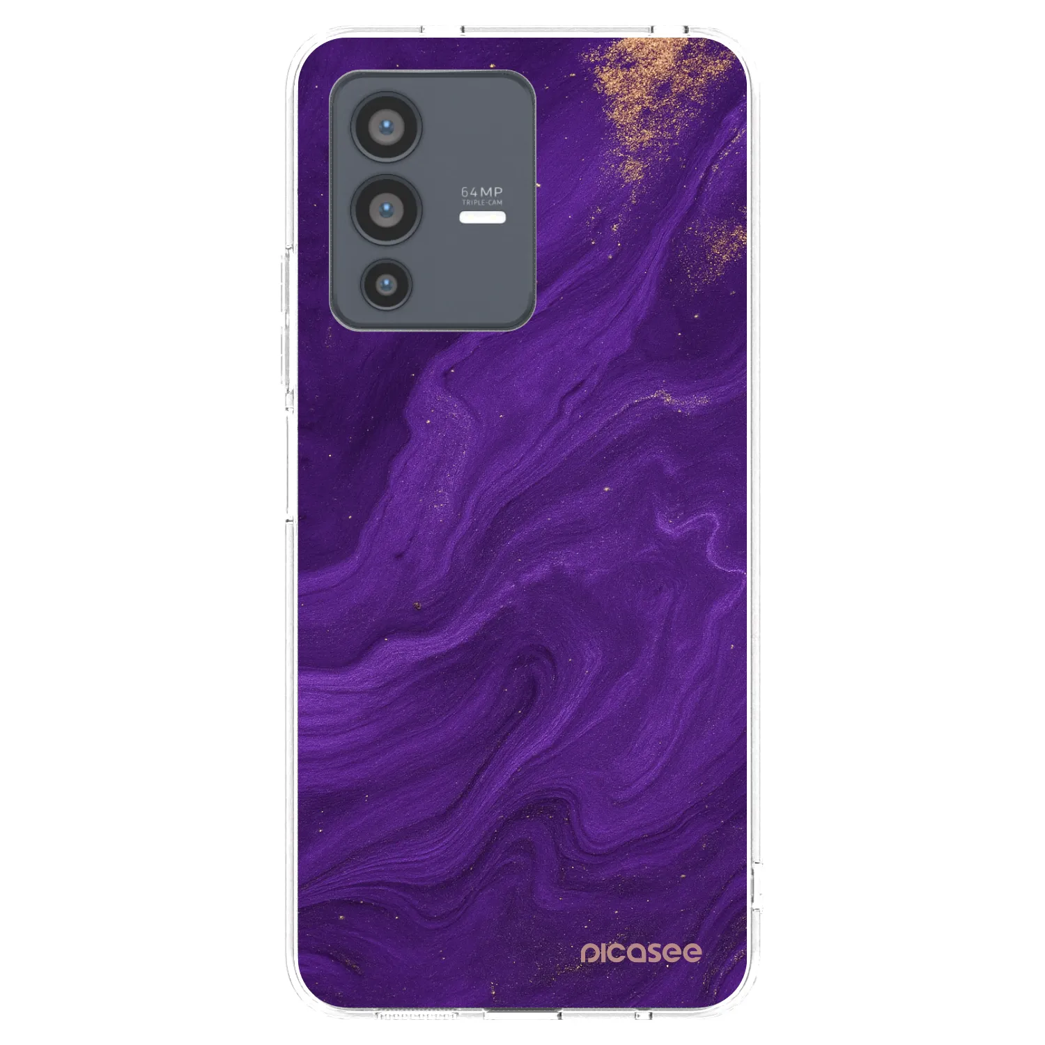 Picasee silikonska prozirna maskica za Vivo V23 5G - Purple