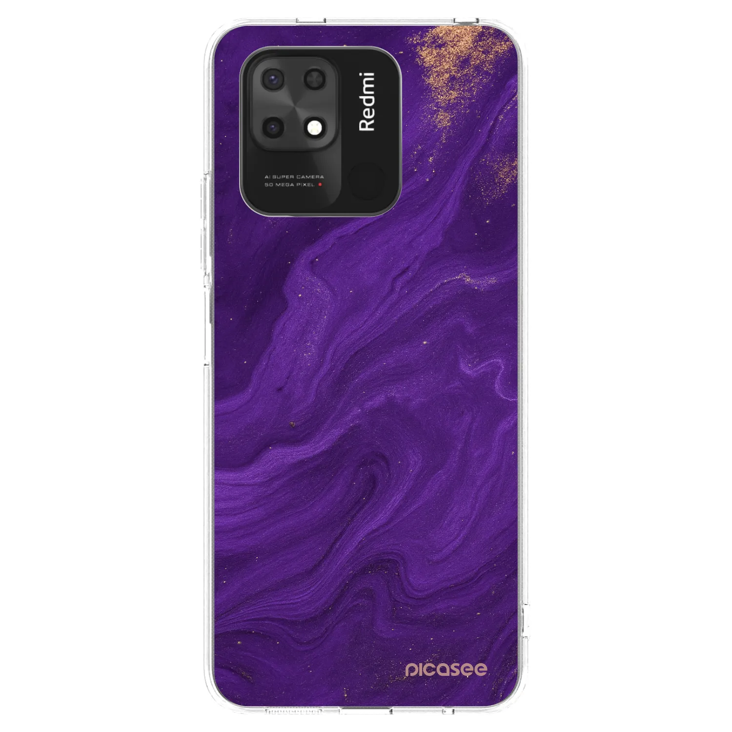 Picasee silikonska prozirna maskica za Xiaomi Redmi 10C - Purple