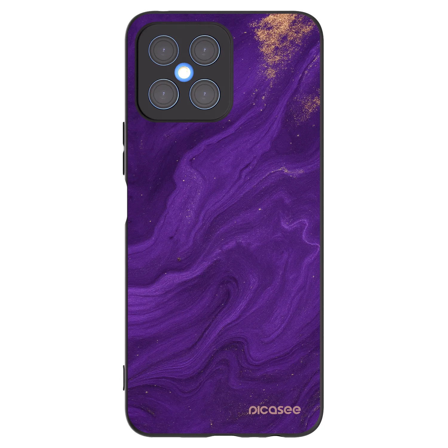 Picasee crna silikonska maskica za Honor X8 4G - Purple