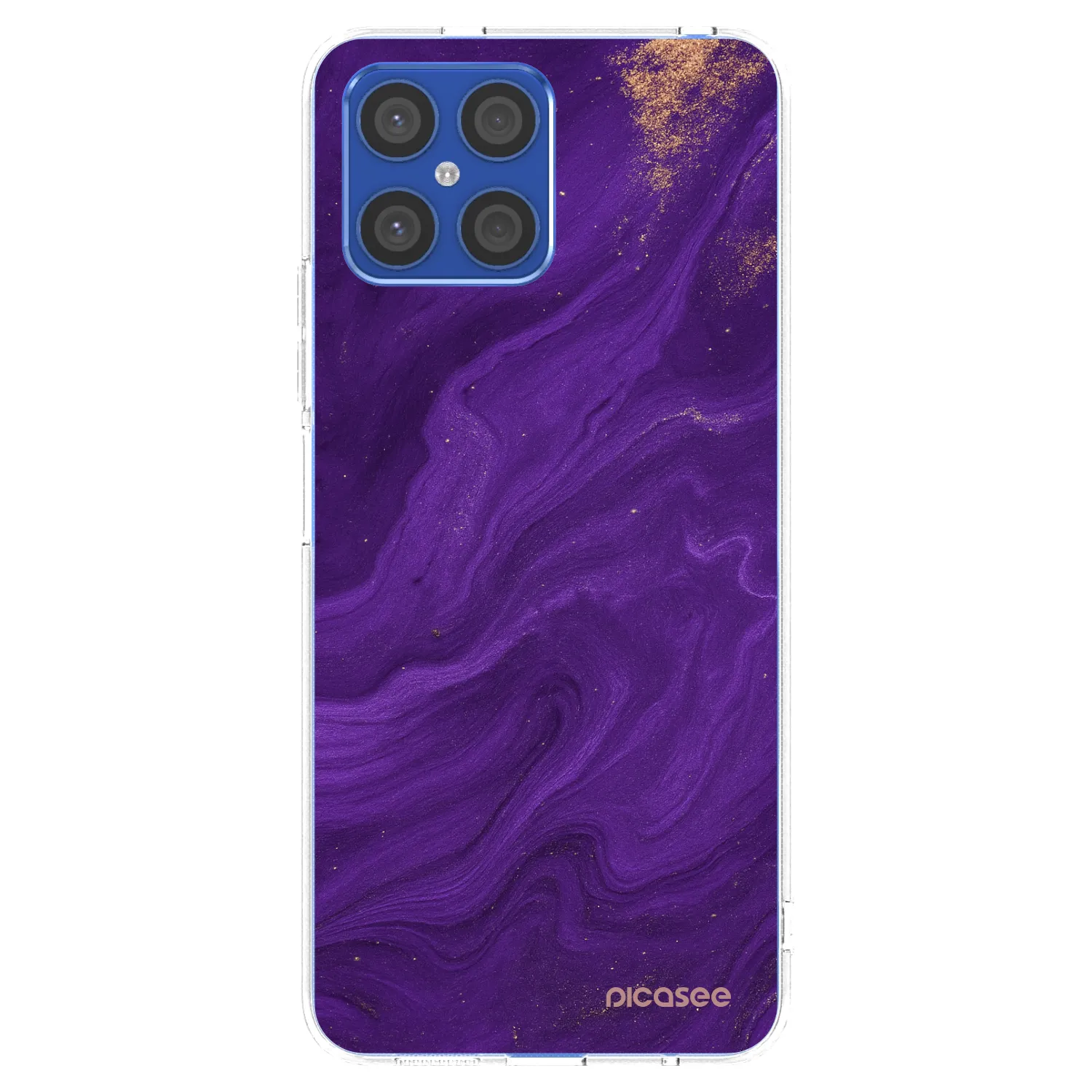 Picasee silikonska prozirna maskica za Honor X8 4G - Purple