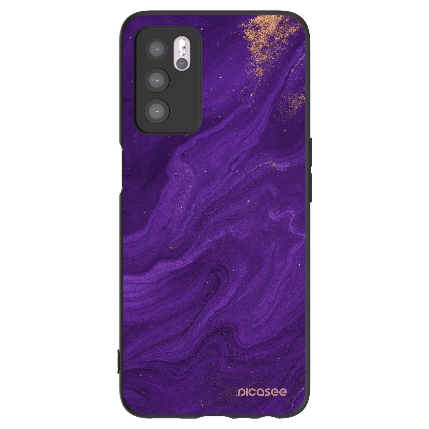 Picasee crna silikonska maskica za OPPO A16s - Purple