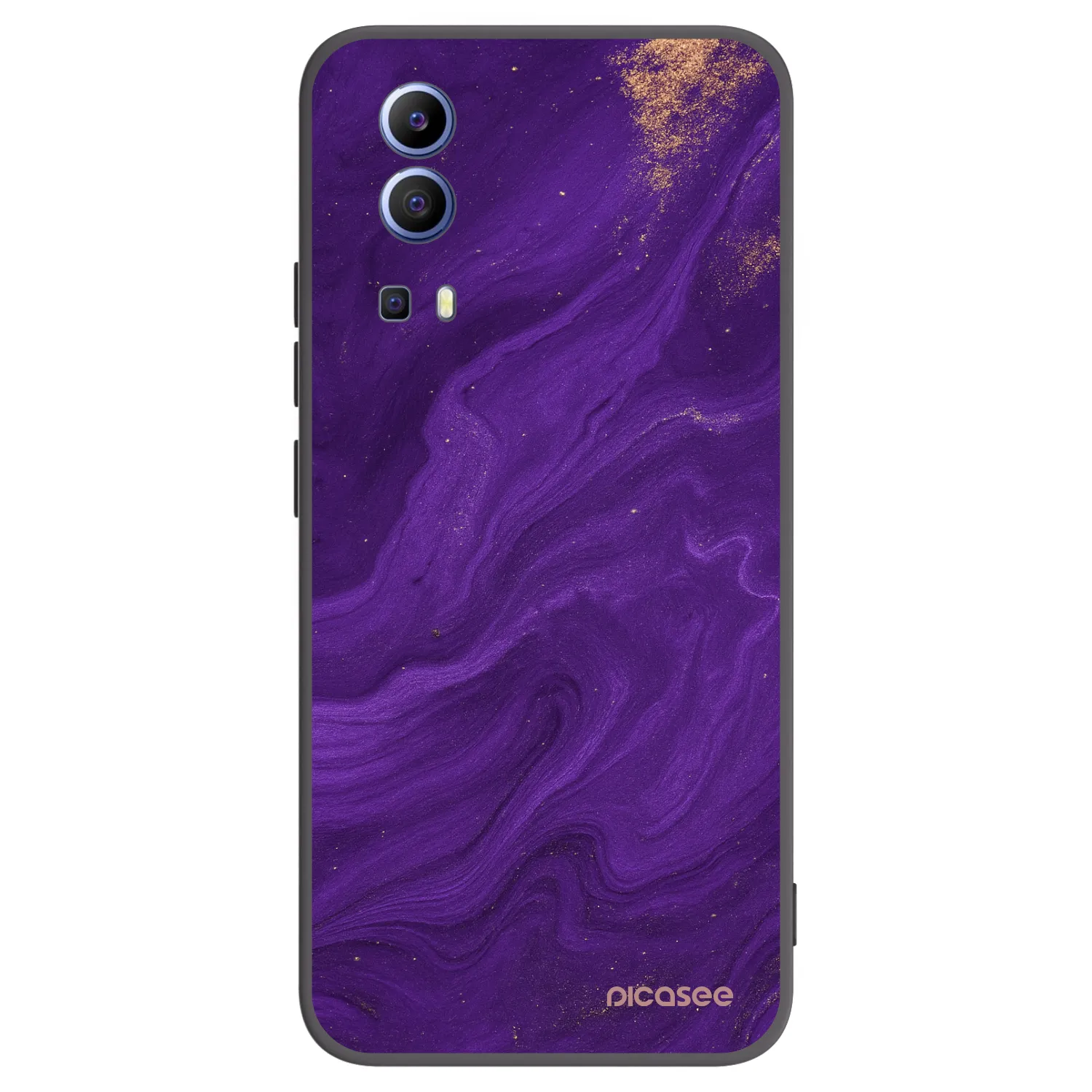 Picasee crna silikonska maskica za Vivo Y52 5G - Purple
