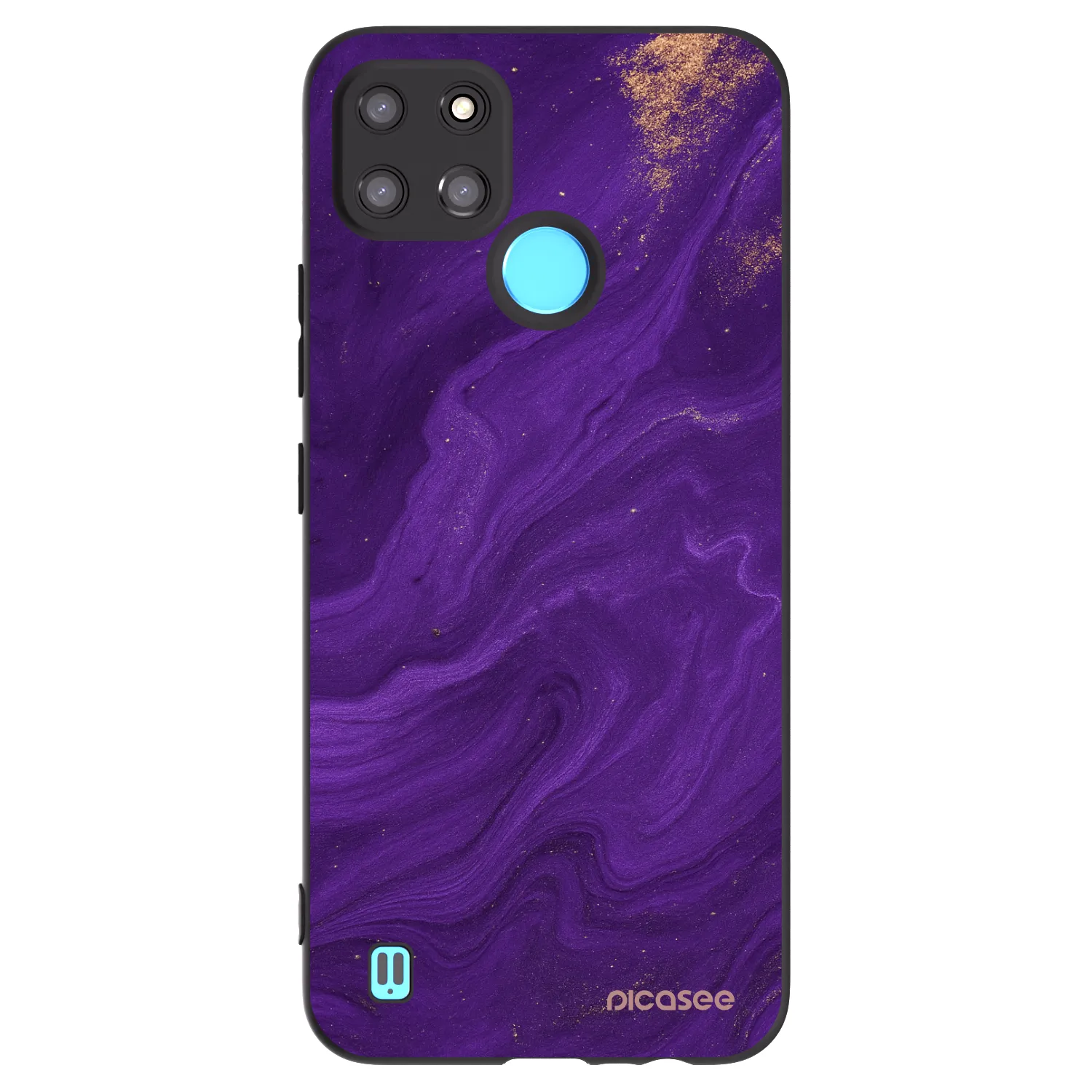 Picasee crna silikonska maskica za Realme C21Y - Purple