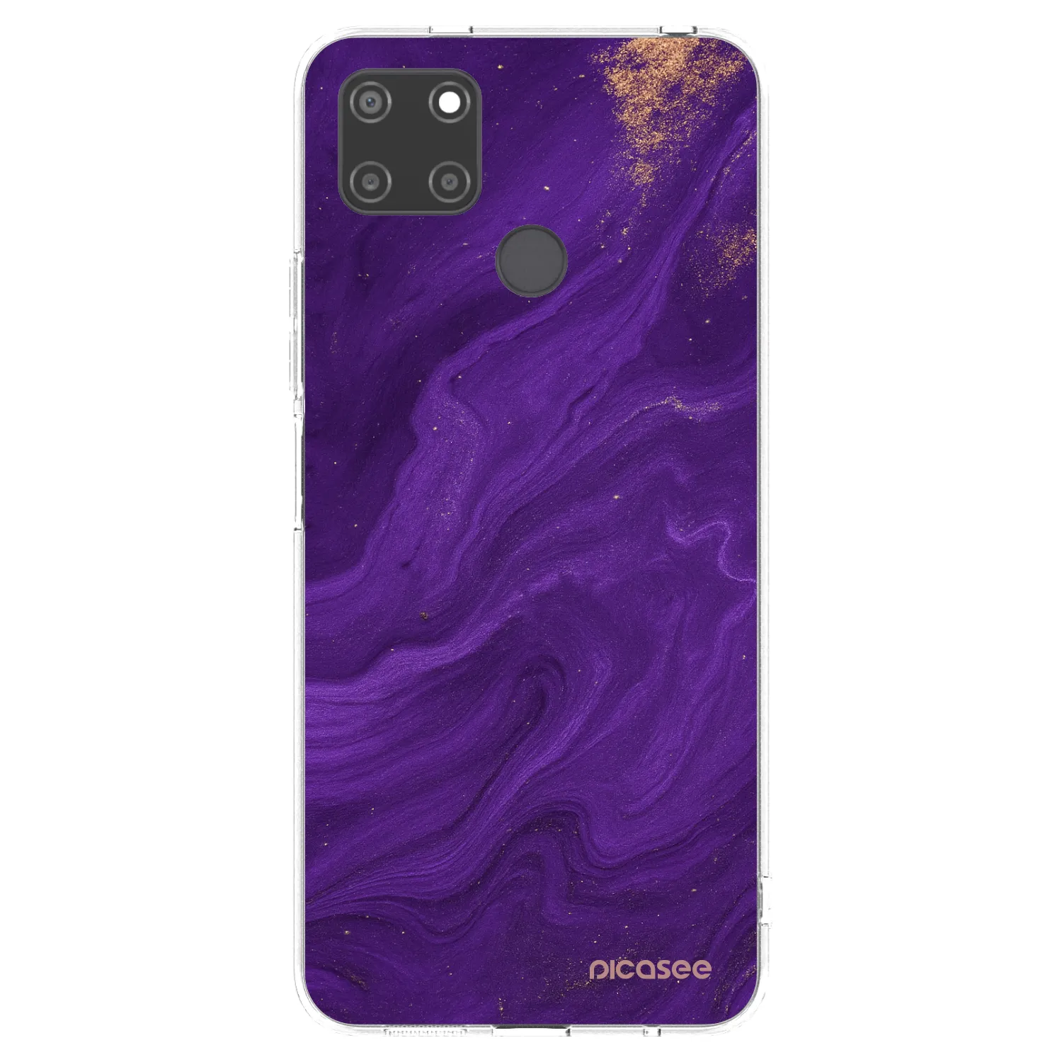 Picasee silikonska prozirna maskica za Realme C21Y - Purple