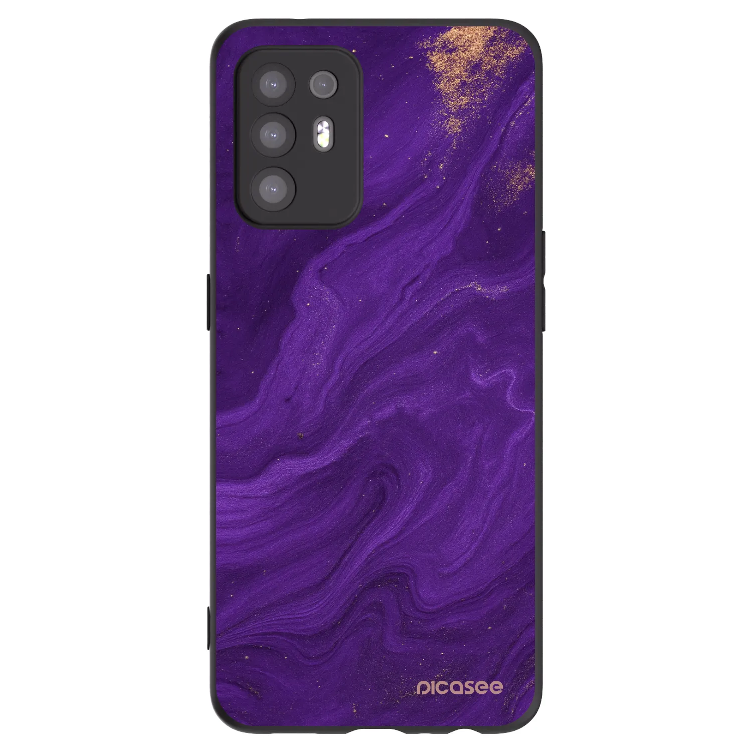Picasee crna silikonska maskica za OPPO A94 5G - Purple