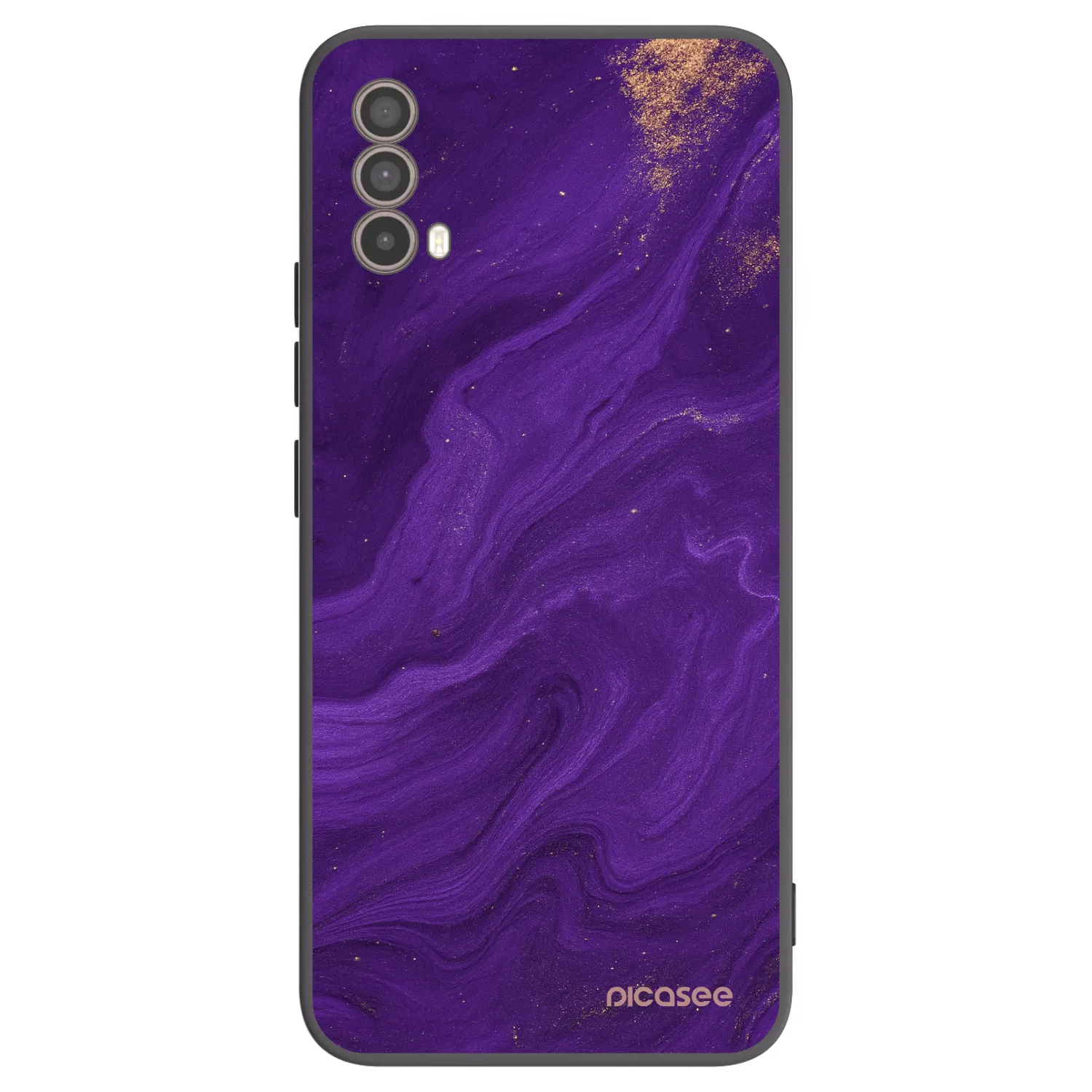 Picasee crna silikonska maskica za Motorola Moto E40 - Purple