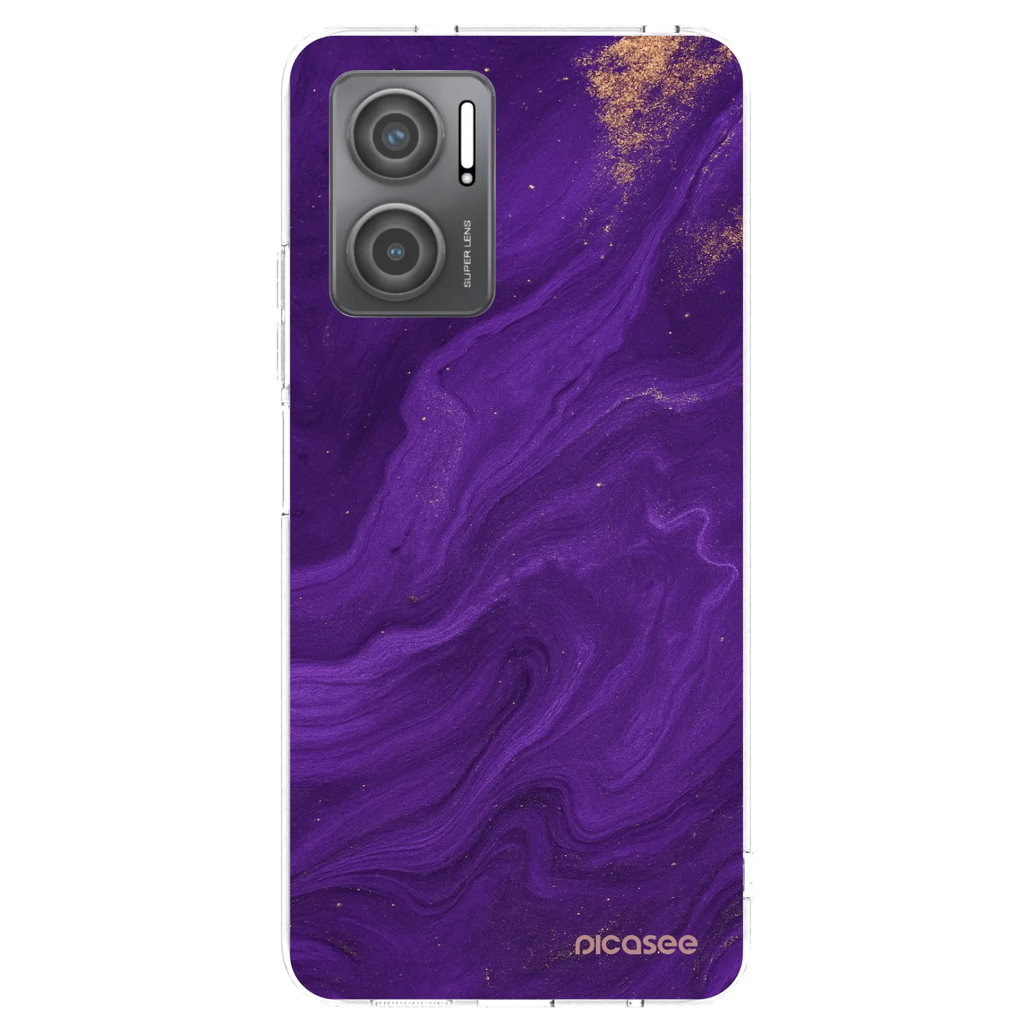 Picasee silikonska prozirna maskica za Xiaomi Redmi 10 5G - Purple