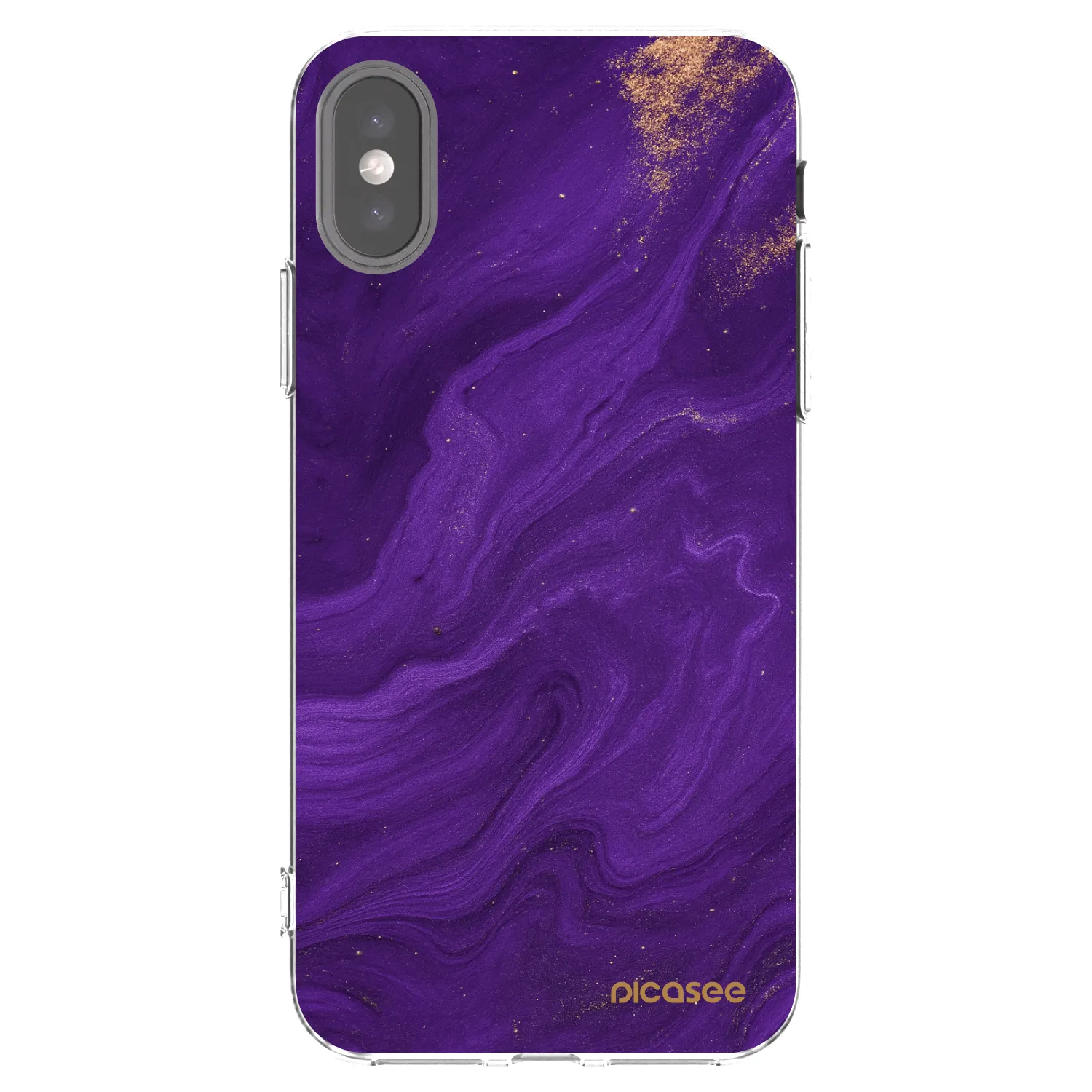 Picasee silikonska prozirna maskica za Apple iPhone X/XS - Purple